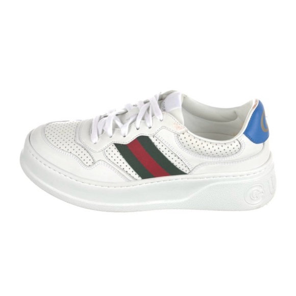 Gucci Web Accent Leather Sneakers - Picture 2 of 6